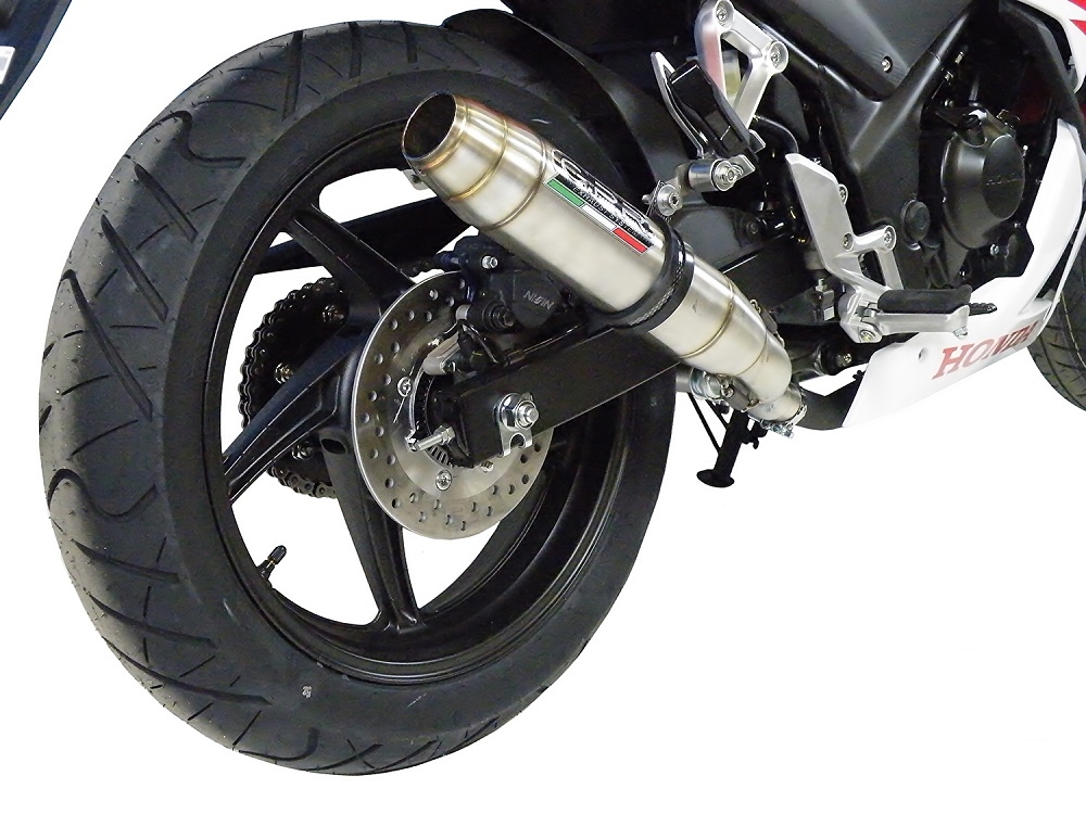Escape compatible con Honda Cbr 300 R 2014-2016, Deeptone Inox, Escape legal, homologado, silenciador con db killer desmontable y tubo de conexión específico 