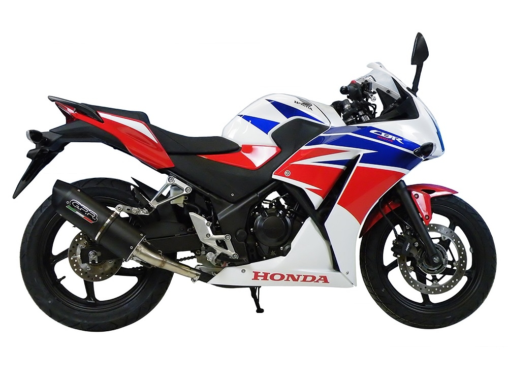 Escape compatible con Honda Cbr 300 R 2014-2016, Furore Nero, Escape legal, homologado, silenciador con db killer desmontable y tubo de conexión específico 