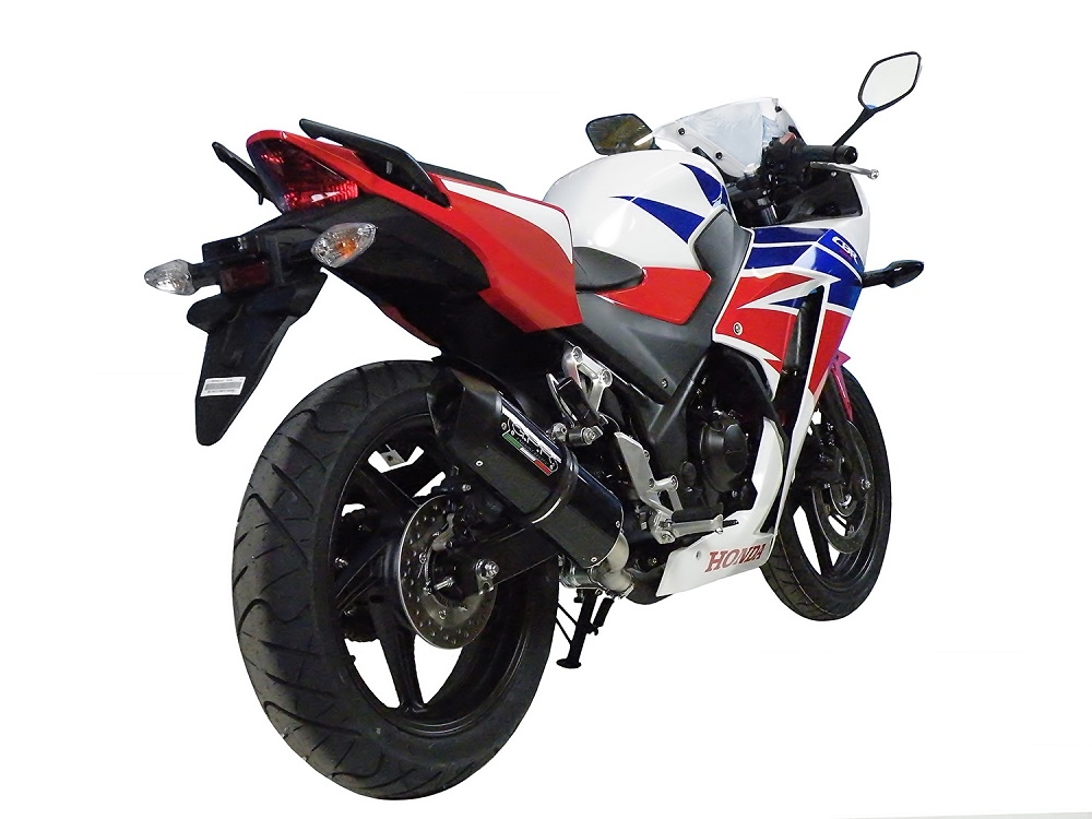 Escape compatible con Honda Cbr 300 R 2014-2016, Furore Nero, Escape legal, homologado, silenciador con db killer desmontable y tubo de conexión específico 