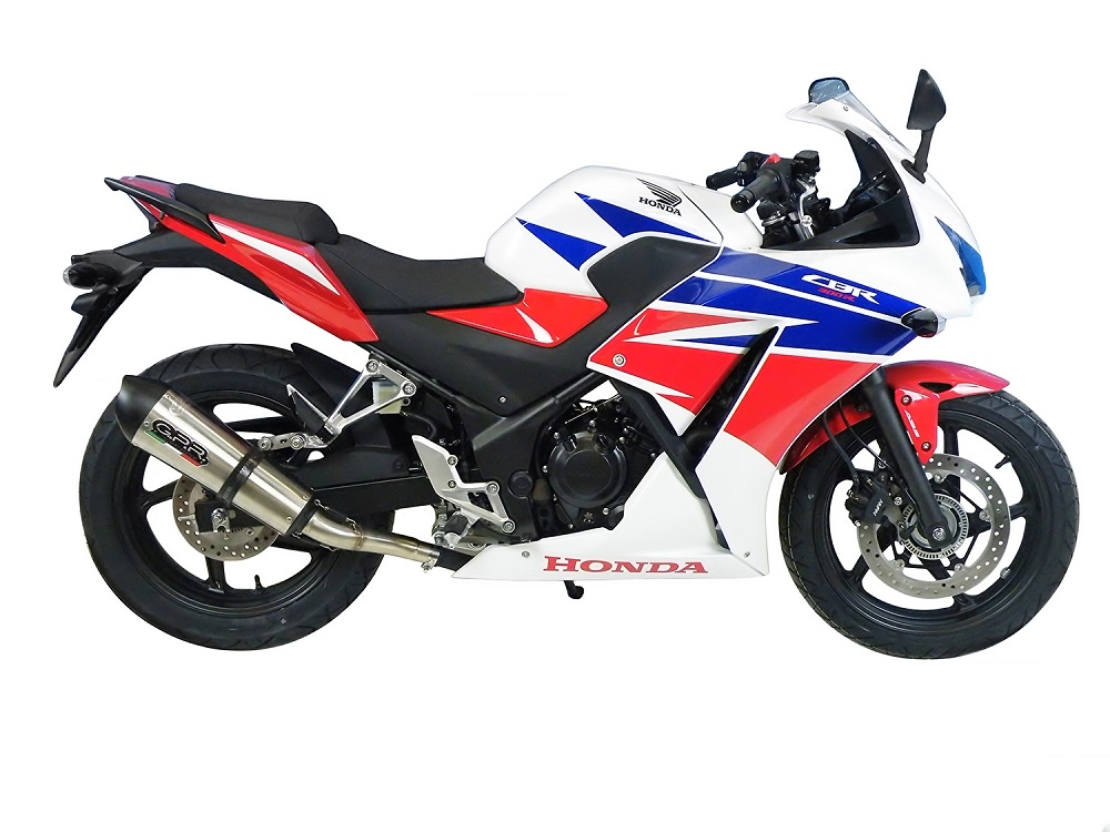 Escape compatible con Honda Cbr 300 R 2014-2016, Gpe Ann. titanium, Escape legal, homologado, silenciador con db killer desmontable y tubo de conexión específico 