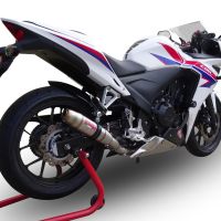 Escape compatible con Honda Cbr 500 R 2012-2018, Deeptone Inox, Escape legal, homologado, silenciador con db killer desmontable y tubo de conexión específico 