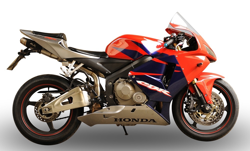 Escape compatible con Honda Cbr 600 Rr 2005-2006, Deeptone Inox, Escape legal, homologado, silenciador con db killer desmontable y tubo de conexión específico 