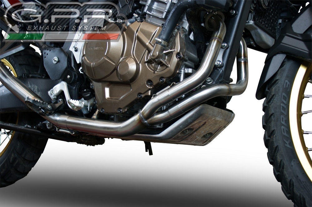Escape compatible con Honda Crf 1000 L Africa Twin 2015-2017, Decatalizzatore, Tubo supresor de catalizador 