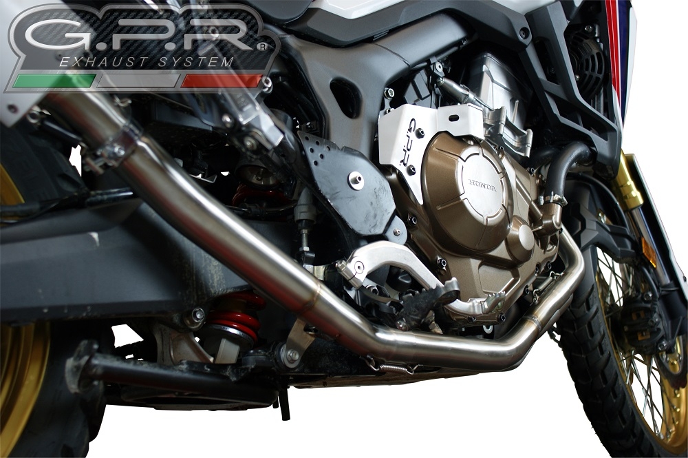 Escape compatible con Honda Crf 1000 L Africa Twin 2015-2017, Decatalizzatore, Tubo supresor de catalizador 
