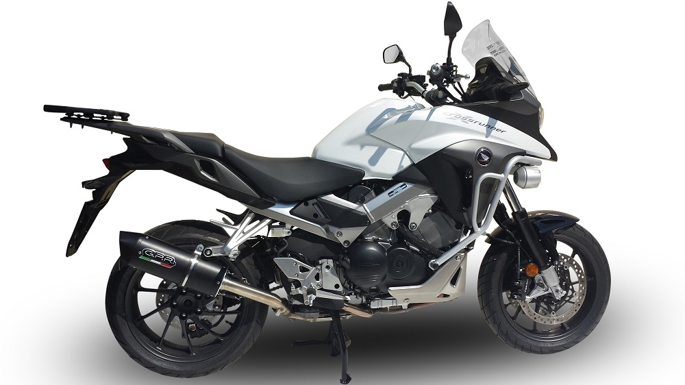 Escape compatible con Honda Crossrunner 800 Vfr 800 X 2017-2020, Furore Evo4 Nero, Escape legal, homologado, silenciador con db killer desmontable y tubo de conexión específico 