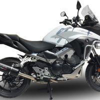 Escape compatible con Honda Crossrunner 800 Vfr 800 X 2017-2020, Furore Evo4 Nero, Escape legal, homologado, silenciador con db killer desmontable y tubo de conexión específico 