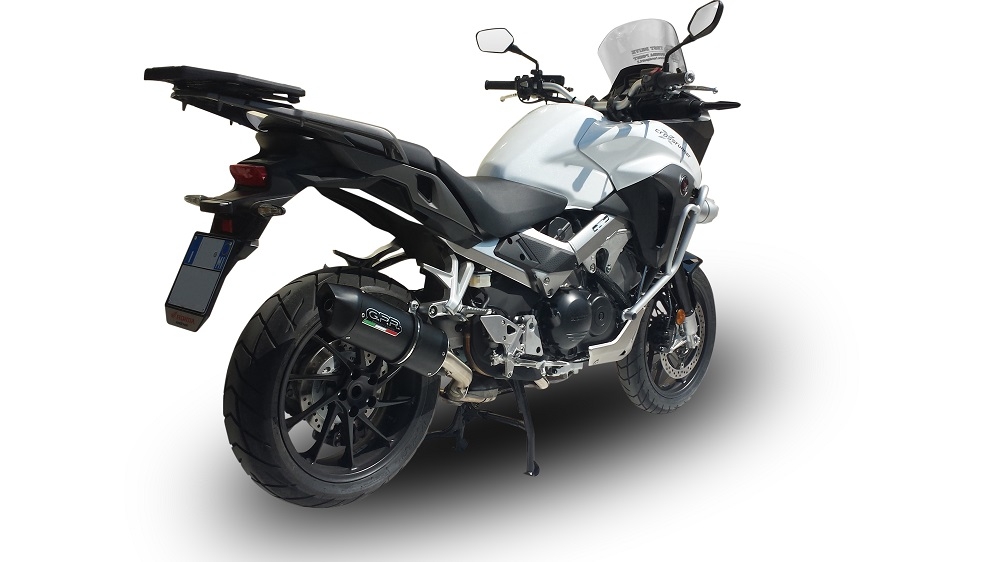 Escape compatible con Honda Crossrunner 800 Vfr 800 X 2017-2020, Furore Evo4 Nero, Escape legal, homologado, silenciador con db killer desmontable y tubo de conexión específico 