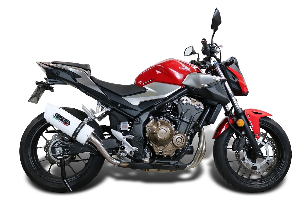 Escape compatible con Honda Cb 500 F 2021-2025, Albus Evo4, Escape legal, homologado, silenciador con db killer desmontable y tubo de conexión específico 