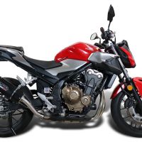 Escape compatible con Honda Cb 500 F 2019-2020, Furore Evo4 Nero, Escape legal, homologado, silenciador con db killer desmontable y tubo de conexión específico 