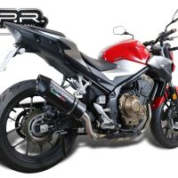 Escape compatible con Honda Cb 500 F 2019-2020, Furore Evo4 Nero, Escape legal, homologado, silenciador con db killer desmontable y tubo de conexión específico 