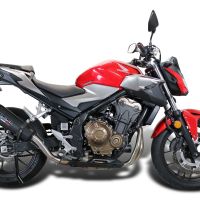 Escape compatible con Honda Cb 500 F 2021-2025, GP Evo4 Black Titanium, Escape legal, homologado, silenciador con db killer desmontable y tubo de conexión específico 