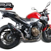 Escape compatible con Honda Cb 500 F 2021-2025, GP Evo4 Black Titanium, Escape legal, homologado, silenciador con db killer desmontable y tubo de conexión específico 