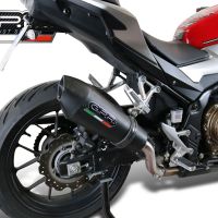 Escape compatible con Honda NX500 2024-2025, GP Evo4 Black Titanium, Escape legal, homologado, silenciador con db killer desmontable y tubo de conexión específico 