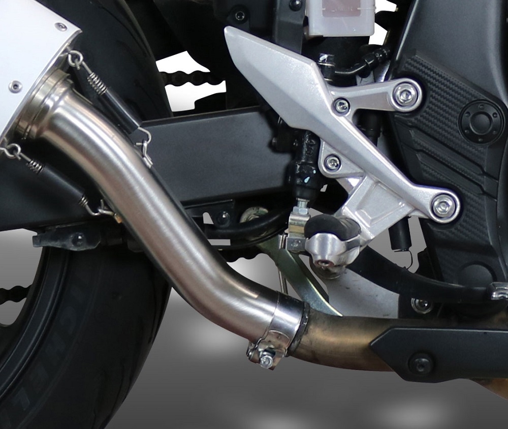 Escape compatible con Honda NX500 2024-2025, M3 Titanium Natural, Escape legal, homologado, silenciador con db killer desmontable y tubo de conexión específico 