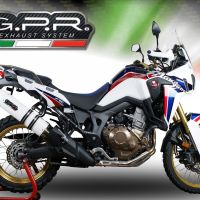 Escape compatible con Honda Crf 1000 L Africa Twin 2018-2020, Albus Evo4, Escape legal, homologado, silenciador con db killer desmontable y tubo de conexión específico 