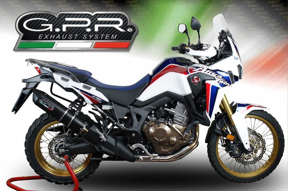 Escape compatible con Honda Crf 1000 L Africa Twin 2018-2020, Furore Evo4 Nero, Escape legal, homologado, silenciador con db killer desmontable y tubo de conexión específico 