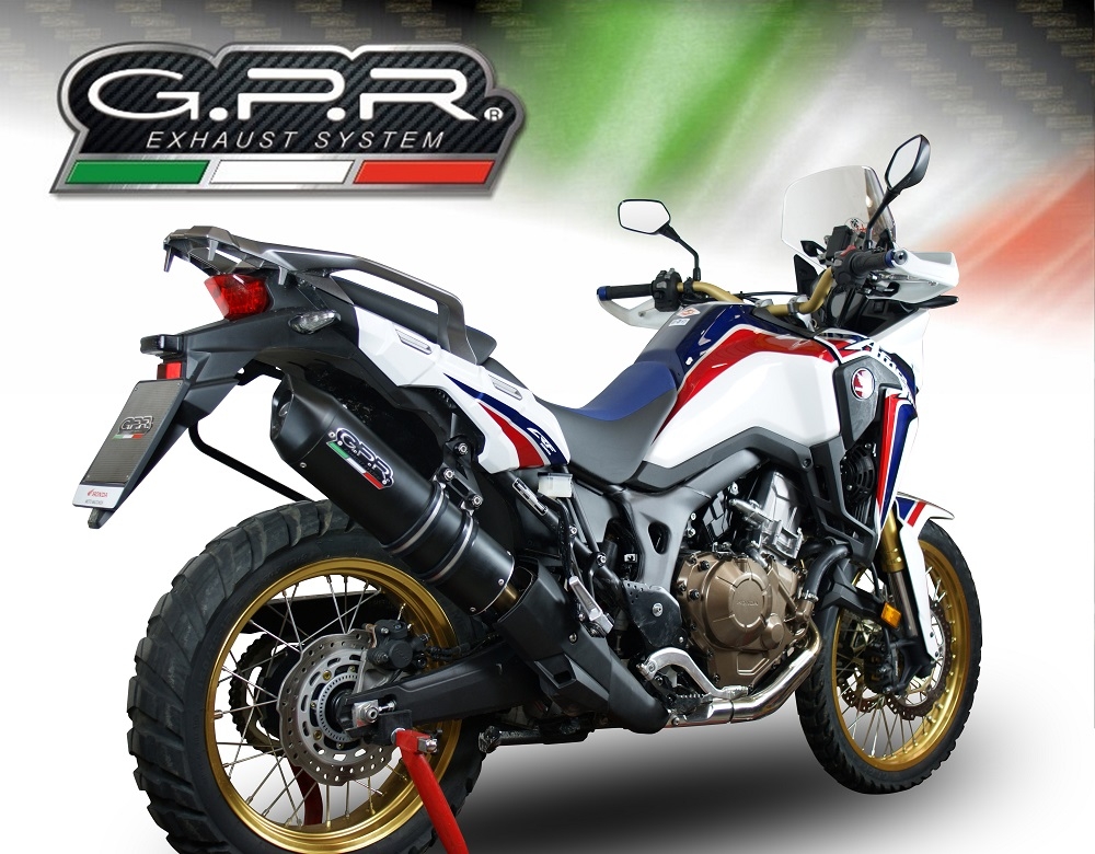 Escape compatible con Honda Crf 1000 L Africa Twin 2018-2020, Furore Evo4 Nero, Escape legal, homologado, silenciador con db killer desmontable y tubo de conexión específico 