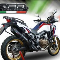 Escape compatible con Honda Crf 1000 L Africa Twin 2018-2020, Furore Evo4 Nero, Escape legal, homologado, silenciador con db killer desmontable y tubo de conexión específico 