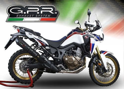 Escape compatible con Honda Crf 1000 L Africa Twin 2018-2020, GP Evo4 Poppy, Escape legal, homologado, silenciador con db killer desmontable y tubo de conexión específico 
