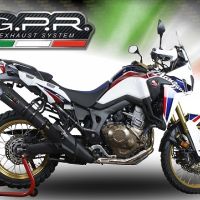 Escape compatible con Honda Crf 1000 L Africa Twin 2018-2020, GP Evo4 Poppy, Escape legal, homologado, silenciador con db killer desmontable y tubo de conexión específico 
