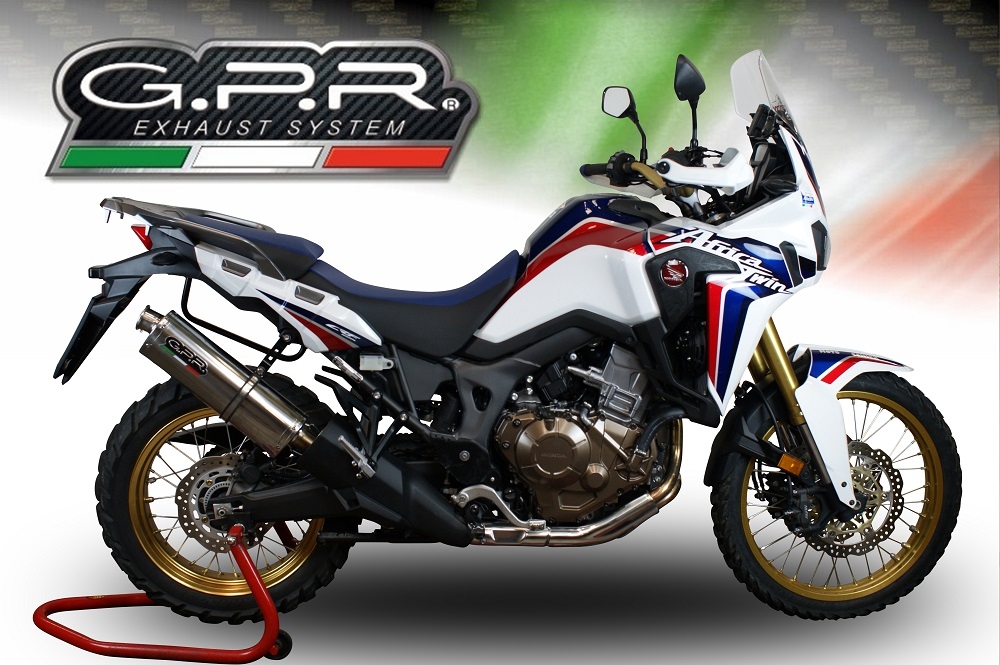 Escape compatible con Honda Crf 1000 L Africa Twin 2015-2017, Trioval, Escape legal, homologado, silenciador con db killer desmontable y tubo de conexión específico 