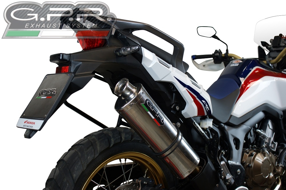 Escape compatible con Honda Crf 1000 L Africa Twin 2015-2017, Trioval, Escape legal, homologado, silenciador con db killer desmontable y tubo de conexión específico 