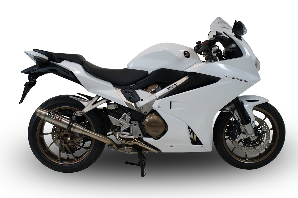 Escape compatible con Honda Vfr 800 F 2014-2016, Deeptone Inox, Escape legal, homologado, silenciador con db killer desmontable y tubo de conexión específico 