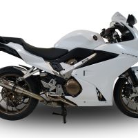 Escape compatible con Honda Vfr 800 F 2014-2016, Deeptone Inox, Escape legal, homologado, silenciador con db killer desmontable y tubo de conexión específico 