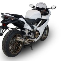 Escape compatible con Honda Vfr 800 F 2014-2016, Deeptone Inox, Escape legal, homologado, silenciador con db killer desmontable y tubo de conexión específico 