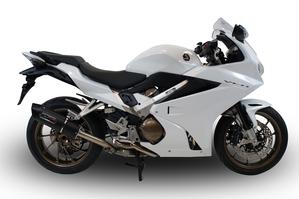 Escape compatible con Honda Vfr 800 F 2017-2020, Furore Evo4 Nero, Escape legal, homologado, silenciador con db killer desmontable y tubo de conexión específico 