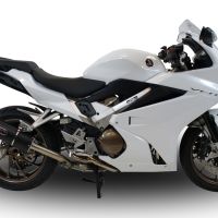 Escape compatible con Honda Vfr 800 F 2017-2020, Furore Evo4 Nero, Escape legal, homologado, silenciador con db killer desmontable y tubo de conexión específico 