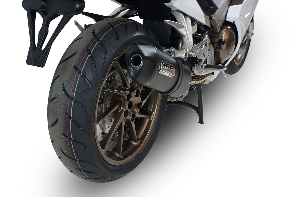Escape compatible con Honda Vfr 800 F 2014-2016, Furore Nero, Escape legal, homologado, silenciador con db killer desmontable y tubo de conexión específico 