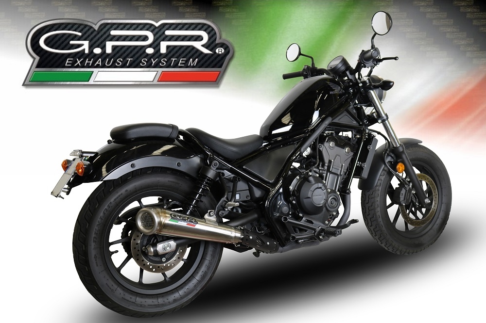 Escape compatible con Honda Cmx 300 Rebel 2021-2023, Powercone Evo, Escape legal, homologado, silenciador con db killer desmontable y tubo de conexión específico 