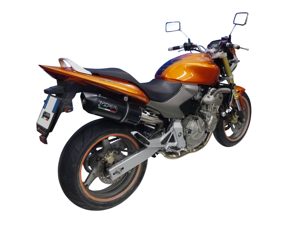 Escape compatible con Honda Hornet Cb 600 F 2003-2006, Furore Nero, Escape legal, homologado, silenciador con db killer desmontable y tubo de conexión específico 
