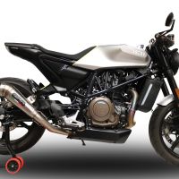 Escape compatible con Husqvarna Svartpilen 701 2018-2020, Powercone Evo, Escape legal, homologado, silenciador con db killer desmontable y tubo de conexión específico 