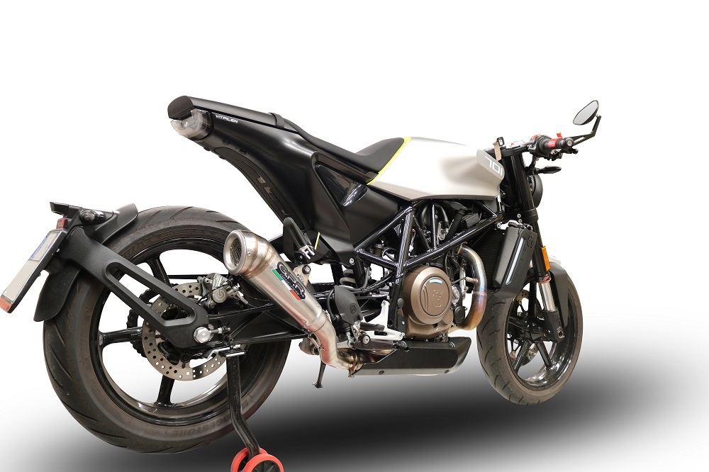 Escape compatible con Husqvarna Svartpilen 701 2018-2020, Powercone Evo, Escape legal, homologado, silenciador con db killer desmontable y tubo de conexión específico 