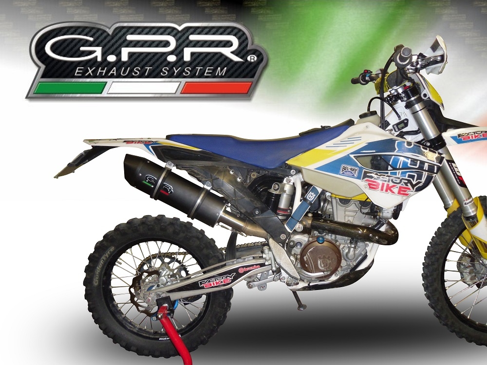 Escape compatible con Husqvarna FE 350 2014-2016, Furore Nero, Escape legal, homologado, silenciador con db killer desmontable y tubo de conexión específico 