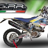 Escape compatible con Husqvarna FE 350 2014-2016, Furore Nero, Escape legal, homologado, silenciador con db killer desmontable y tubo de conexión específico 