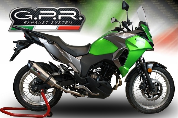 Escape compatible con Kawasaki Versys-X 300 2017-2021, Gpe Ann. Titanium, Escape homologaedo, legal para mercados fuera de la UE, incluido tubo de enlace y db killer extraíble 