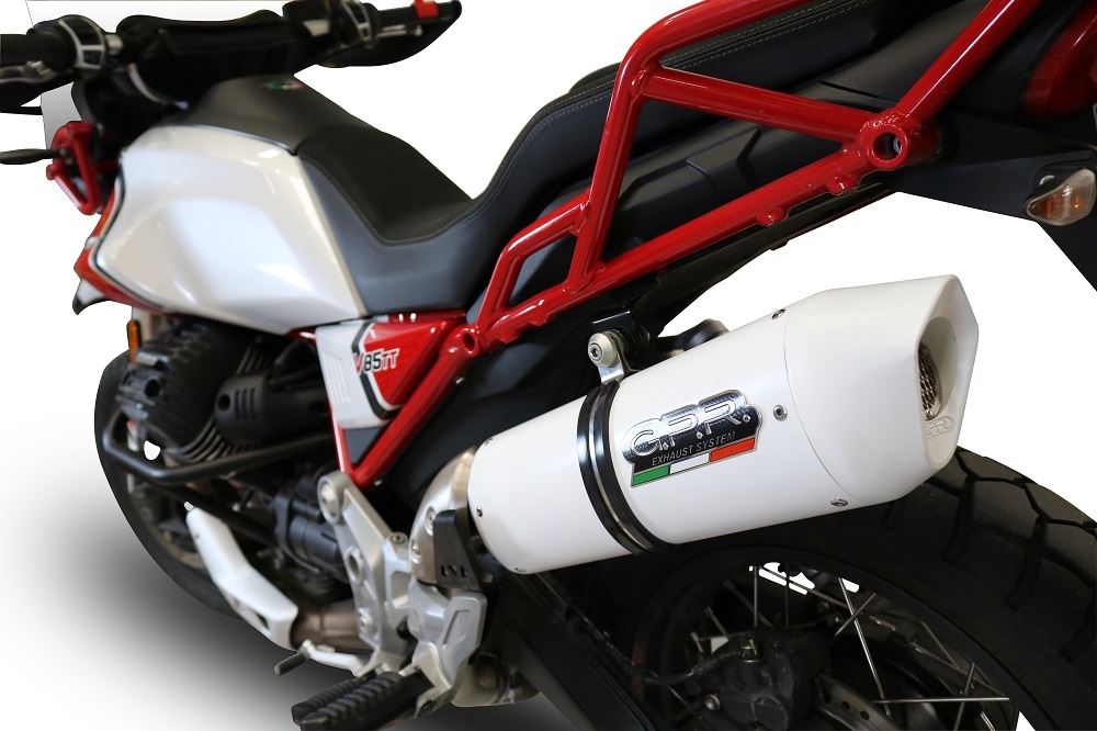 Escape compatible con Moto Guzzi V85 TT 2019-2020, Albus Evo4, Escape legal, homologado, silenciador con db killer desmontable y tubo de conexión específico 
