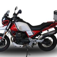 Escape compatible con Moto Guzzi V85 TT 2021-2024, Furore Evo4 Nero, Escape legal, homologado, silenciador con db killer desmontable y tubo de conexión específico 