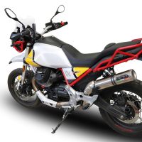 Escape compatible con Moto Guzzi V85 TT 2021-2024, M3 Titanium Natural, Escape legal, homologado, silenciador con db killer desmontable y tubo de conexión específico 