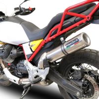 Escape compatible con Moto Guzzi V85 TT 2021-2024, M3 Titanium Natural, Escape legal, homologado, silenciador con db killer desmontable y tubo de conexión específico 