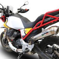 Escape compatible con Moto Guzzi V85 TT 2021-2024, Powercone Evo, Escape legal, homologado, silenciador con db killer desmontable y tubo de conexión específico 