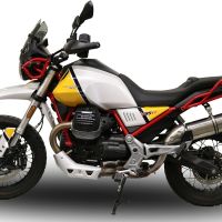Escape compatible con Moto Guzzi V85 TT 2021-2024, Trioval, Escape legal, homologado, silenciador con db killer desmontable y tubo de conexión específico 
