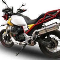 Escape compatible con Moto Guzzi V85 TT 2021-2024, Trioval, Escape legal, homologado, silenciador con db killer desmontable y tubo de conexión específico 