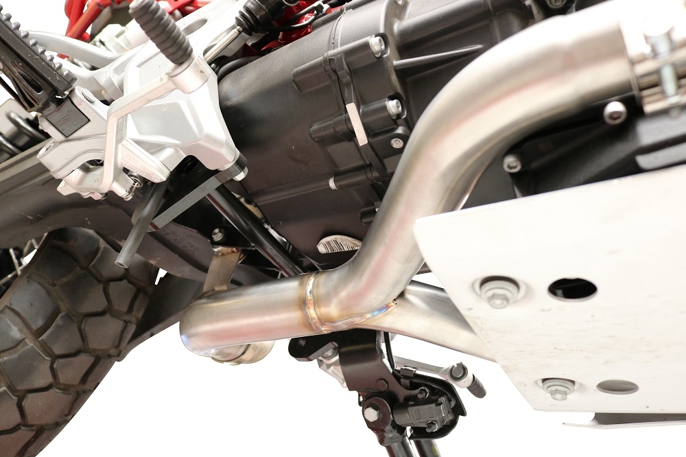 Escape compatible con Moto Guzzi V85 TT 2019-2020, Decatalizzatore, Tubo supresor de catalizador 
