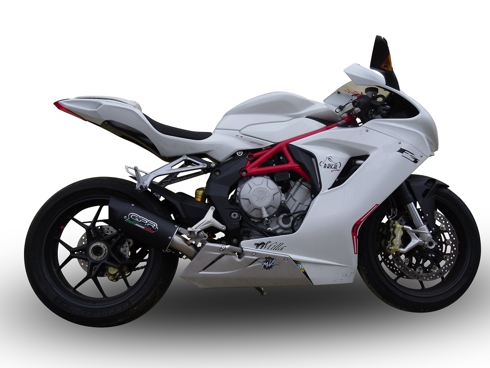 Escape compatible con Mv Agusta Brutale 675 2012-2015, Furore Nero, Escape legal, homologado, silenciador con db killer desmontable y tubo de conexión específico 