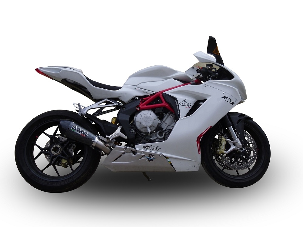 Escape compatible con Mv Agusta F3 675 2017-2020, Gpe Ann. Poppy, Escape homologaedo, legal para mercados fuera de la UE, incluido tubo de enlace y db killer extraíble 