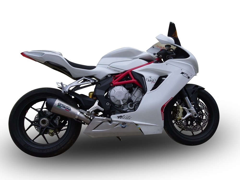 Escape compatible con Mv Agusta F3 675 2017-2020, Gpe Ann. titanium, Escape homologaedo, legal para mercados fuera de la UE, incluido tubo de enlace y db killer extraíble 